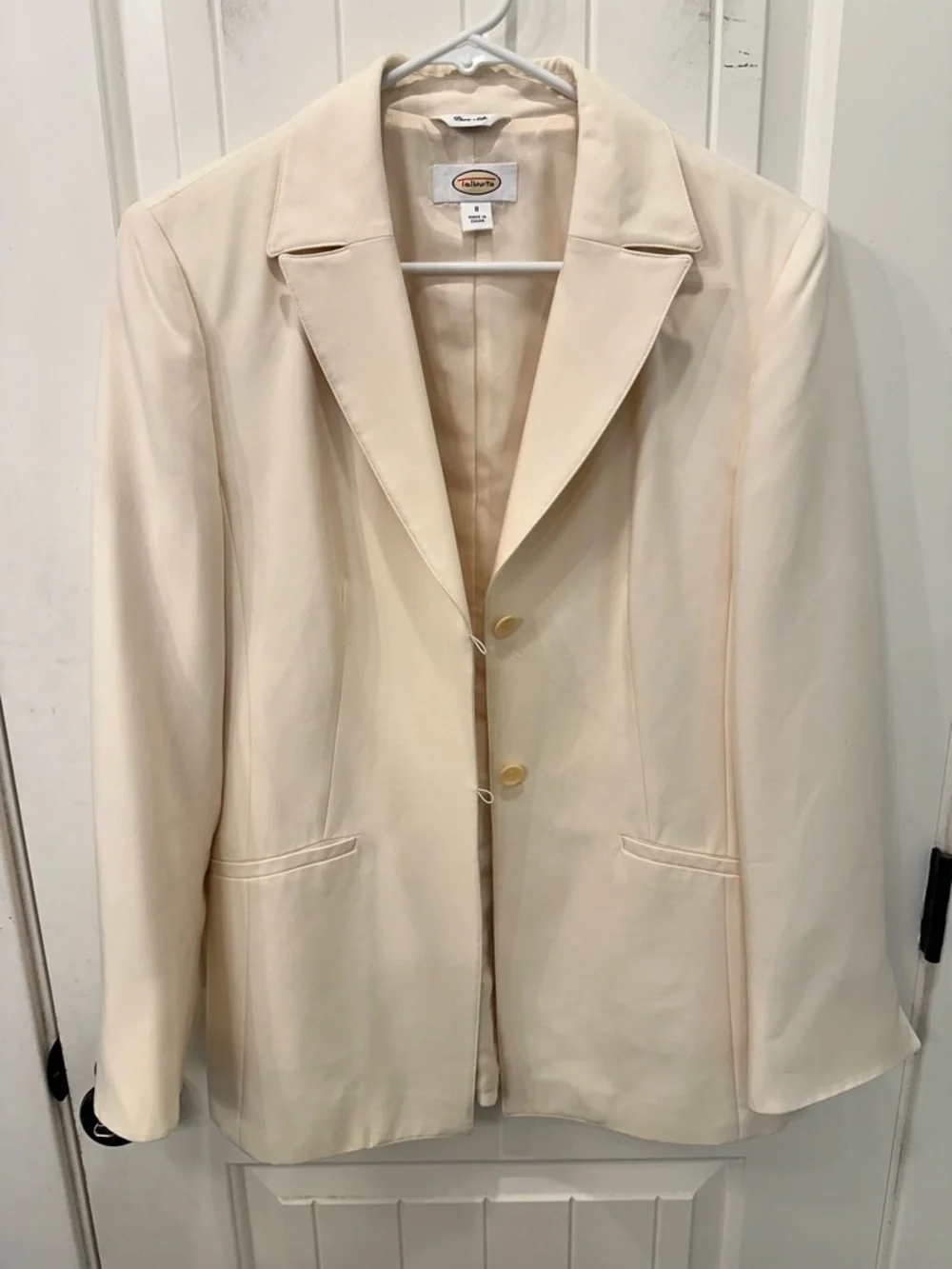 Talbots Cream Two-Piece Men's Suit Blazer and Trousers